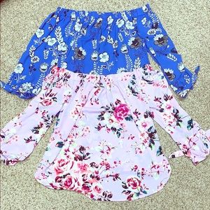 Express off shoulder top blouse size M floral